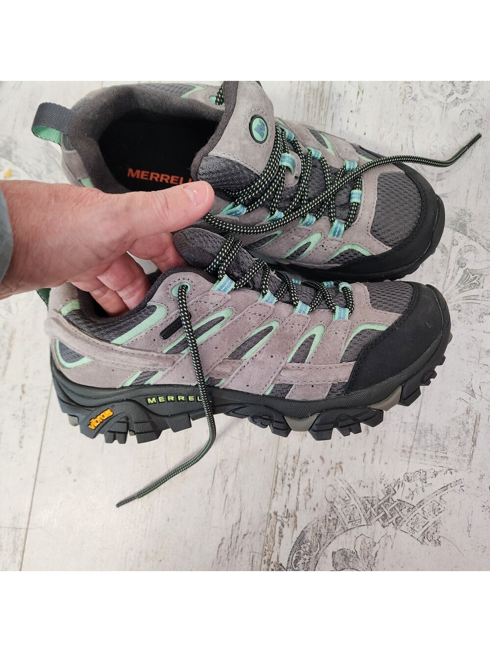 Merrell Moab 2 Waterproof Hiking Shoes Women’s 8 EU 38.5 Drizzle Mint Vibram